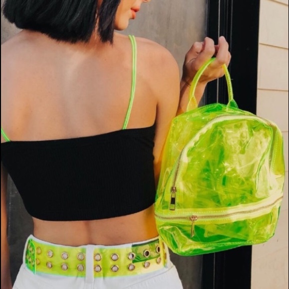 LF Yellow Neon Transparent Backpack - Picture 1 of 8